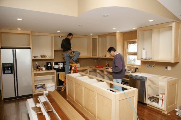 Home in the process of a kitchen remodel